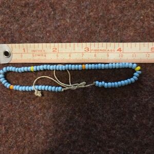 Vintage European Glass Beads On A Burlap String